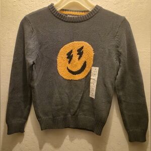 Cat & Jack Gray Sweater with Yellow Smiley‎ Face